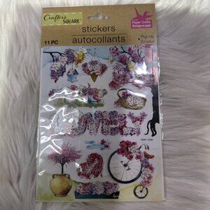 Crafters Square Stickers Paper Crafts 11 Pc Love Floral Scrapbooking